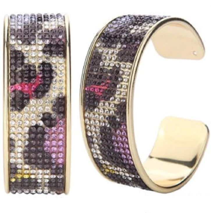 THE LUXE NK GLAM GIRL ACCESSORY AND BELT COLLECTION -MULTI COLOR LEOPARD CUFF-3054