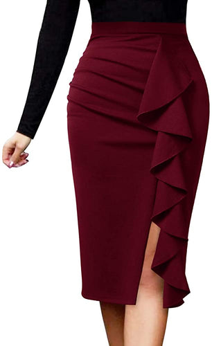 The LUXE NK Classy Career Girl Ruffle Vintage Skirt