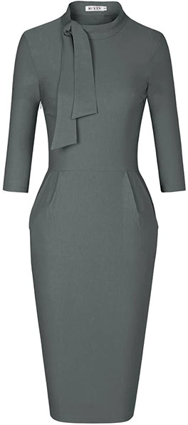THE LUXE NK GLAM VINTAGE TIE NECK COCKTAIL DRESS - NK301
