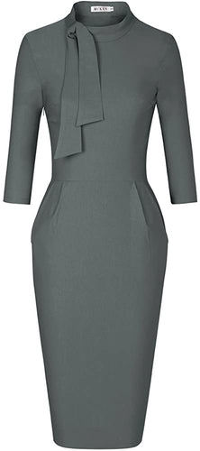 THE LUXE NK GLAM VINTAGE TIE NECK COCKTAIL DRESS - NK301