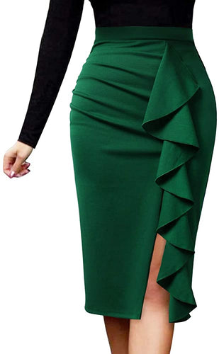 The LUXE NK Classy Career Girl Ruffle Vintage Skirt