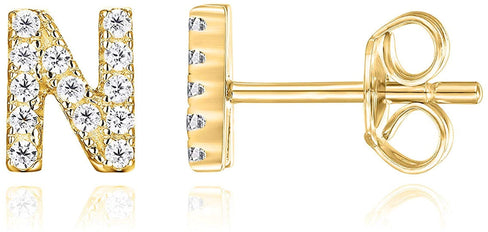 THE LUXE NK GLAM RHINESTONE INITIAL STUD EARRINGS - STUDS