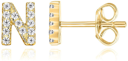 THE LUXE NK GLAM RHINESTONE INITIAL STUD EARRINGS - STUDS