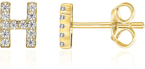 THE LUXE NK GLAM RHINESTONE INITIAL STUD EARRINGS - STUDS