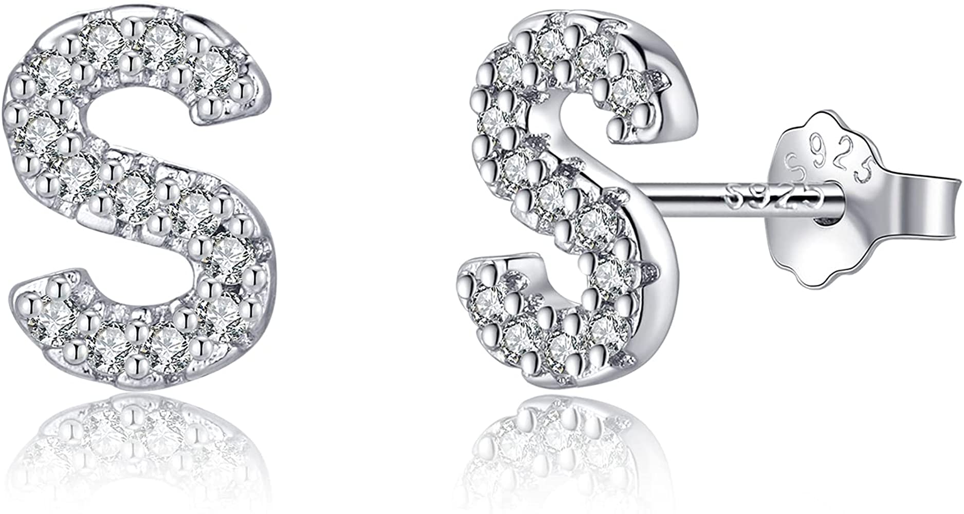 THE LUXE NK GLAM RHINESTONE INITIAL STUD EARRINGS - STUDS