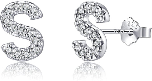 THE LUXE NK GLAM RHINESTONE INITIAL STUD EARRINGS - STUDS