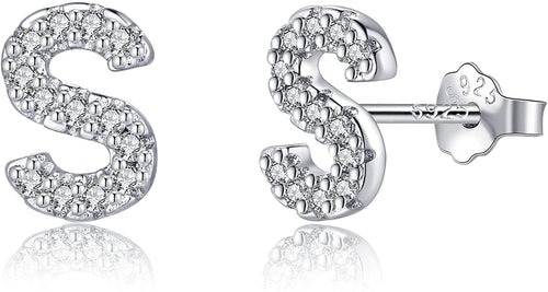 THE LUXE NK GLAM RHINESTONE INITIAL STUD EARRINGS - STUDS