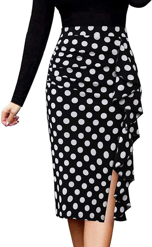 The LUXE NK Classy Career Girl Ruffle Vintage Skirt