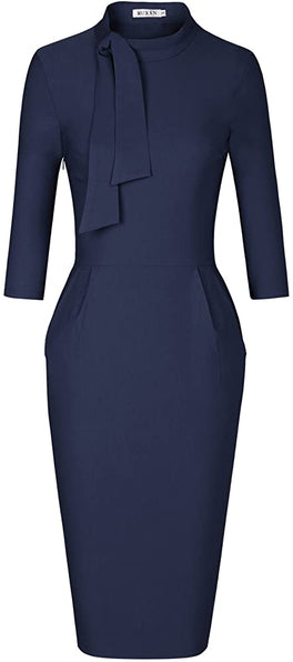 THE LUXE NK GLAM VINTAGE TIE NECK COCKTAIL DRESS - NK301