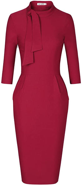THE LUXE NK GLAM VINTAGE TIE NECK COCKTAIL DRESS - NK301