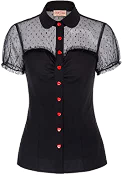 The LUXE Classic NK Vintage Polka Dot Mesh Top