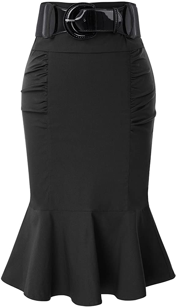 The LUXE Classic Mermaid Midi Pencil Skirt-NK81