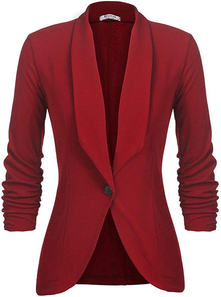 The LUXE NK Classic Super Stretchy Career Girl Open Front Blazer