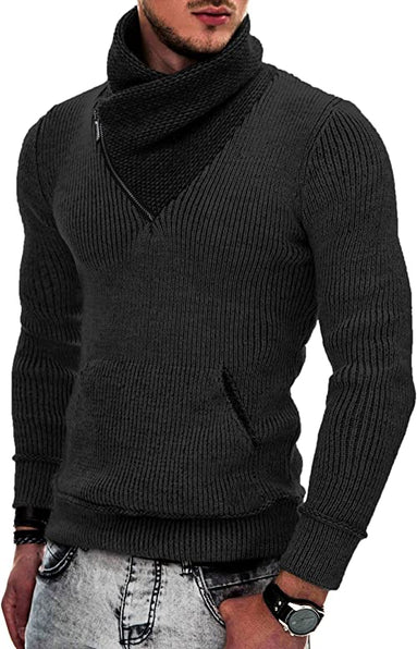 THE LUXE NK FLY GUY TURTLENECK PULL OVER HOODIE SWEATER - NKMEN103