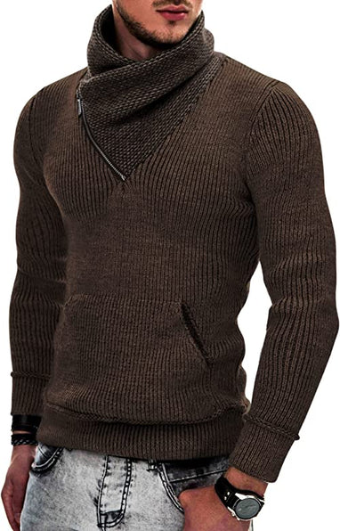 THE LUXE NK FLY GUY TURTLENECK PULL OVER HOODIE SWEATER - NKMEN103