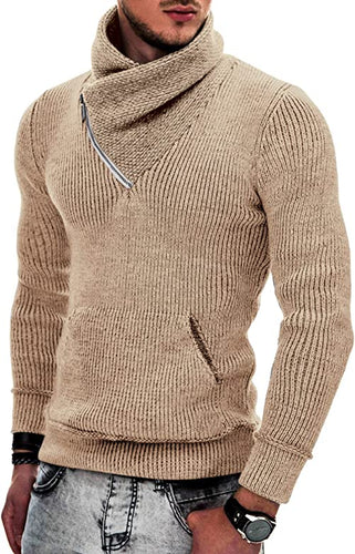 THE LUXE NK FLY GUY TURTLENECK PULL OVER HOODIE SWEATER - NKMEN103