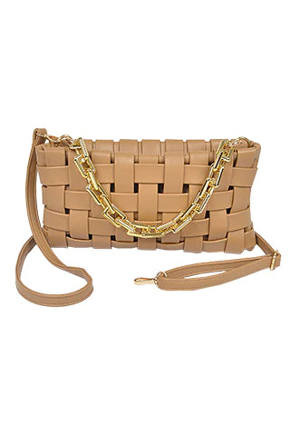 THE LUXE NK GLAM GIRL LUXURY HANDBAG COLLECTION - NK GLAM BRAIDED CUBAN LINK CROSSBODY -  HPC3922