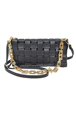 THE LUXE NK GLAM GIRL LUXURY HANDBAG COLLECTION - NK GLAM BRAIDED CUBAN LINK CROSSBODY -  HPC3922