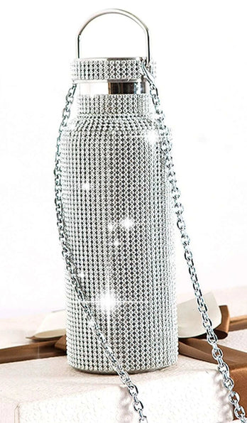 THE LUXE NK GLAM GIRL LUXURY ACCESSORY COLLECTION - INSULATED BLING INSULATED CROSSBODY WATER BOTTLE