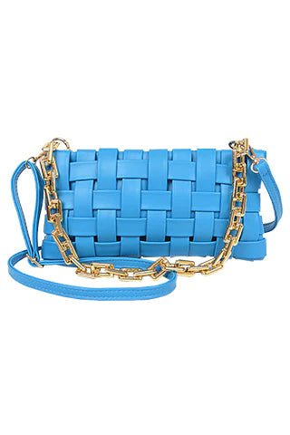 THE LUXE NK GLAM GIRL LUXURY HANDBAG COLLECTION - NK GLAM BRAIDED CUBAN LINK CROSSBODY -  HPC3922
