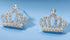 THE LUXE NK GLAM GIRL LUXURY JEWELRY COLLECTION - SILVER CLEAR CZ CUBIC ZIRCONIA CROWN TIARA STUD EARRINGS -10909