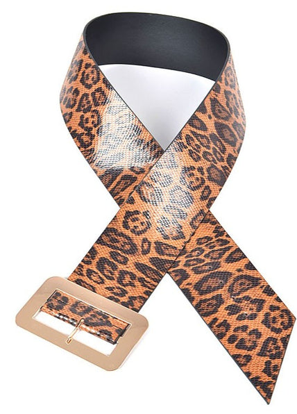 THE LUXE NK GLAM GIRL ACCESSORIES & BELT COLLECTION - THE FLY GIRL WIDE LEOPARD BELT - HB8124