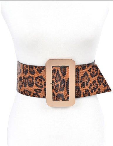 THE LUXE NK GLAM GIRL ACCESSORIES & BELT COLLECTION - THE FLY GIRL WIDE LEOPARD BELT - HB8124
