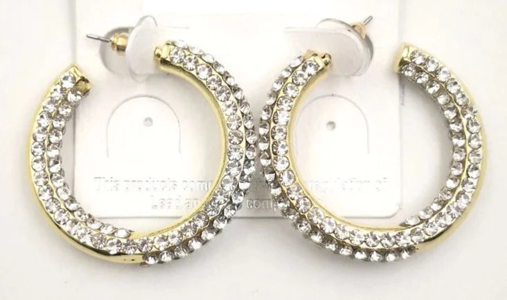 THE LUXE NK GLAM GIRL LUXURY JEWELRY COLLECTION - VARIOUS RHINESTONE HOOP EARRINGS -2156A