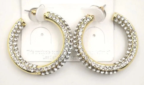 THE LUXE NK GLAM GIRL LUXURY JEWELRY COLLECTION - VARIOUS RHINESTONE HOOP EARRINGS -2156A
