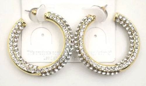 THE LUXE NK GLAM GIRL LUXURY JEWELRY COLLECTION - VARIOUS RHINESTONE HOOP EARRINGS -2156A
