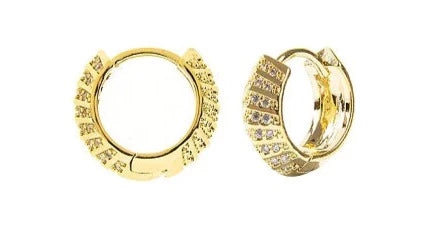 THE LUXE NK GLAM GIRL LUXURY JEWELRY COLLECTION - CZ RHINESTONE HUGGIE HOOP STUD EARRINGS-27458