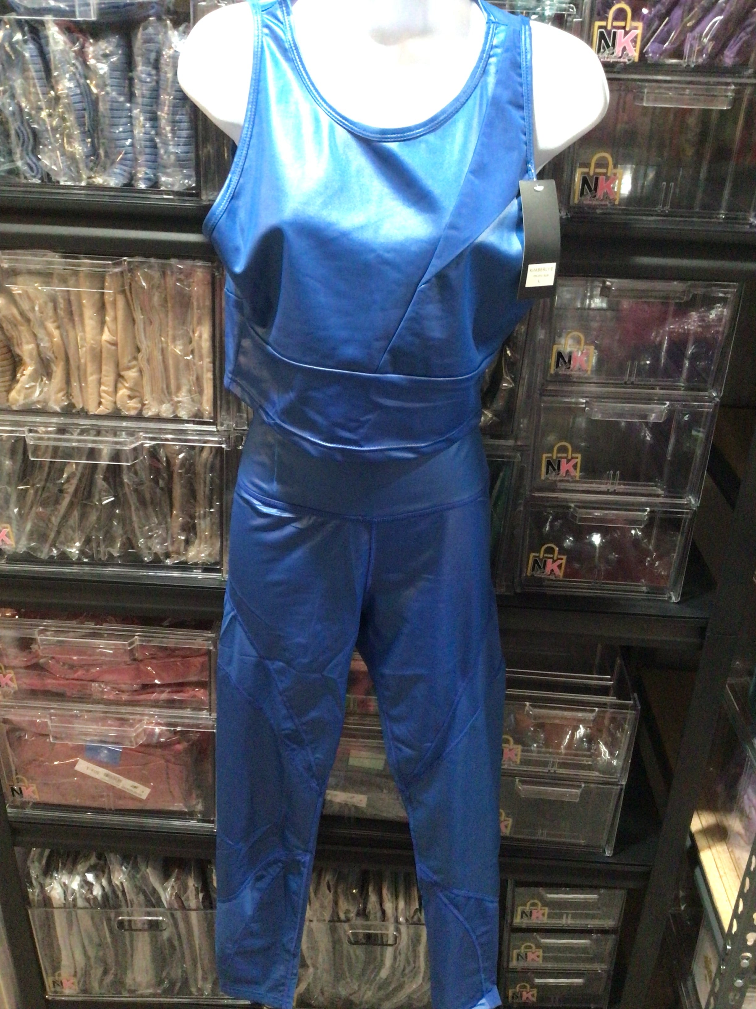 THE LUXE NK GLAM GIRL ACTIVE WEAR & LOUNGE WEAR COLLECTIONS-Sheer Mesh Insert Crop Tank Top Set-YPS3713