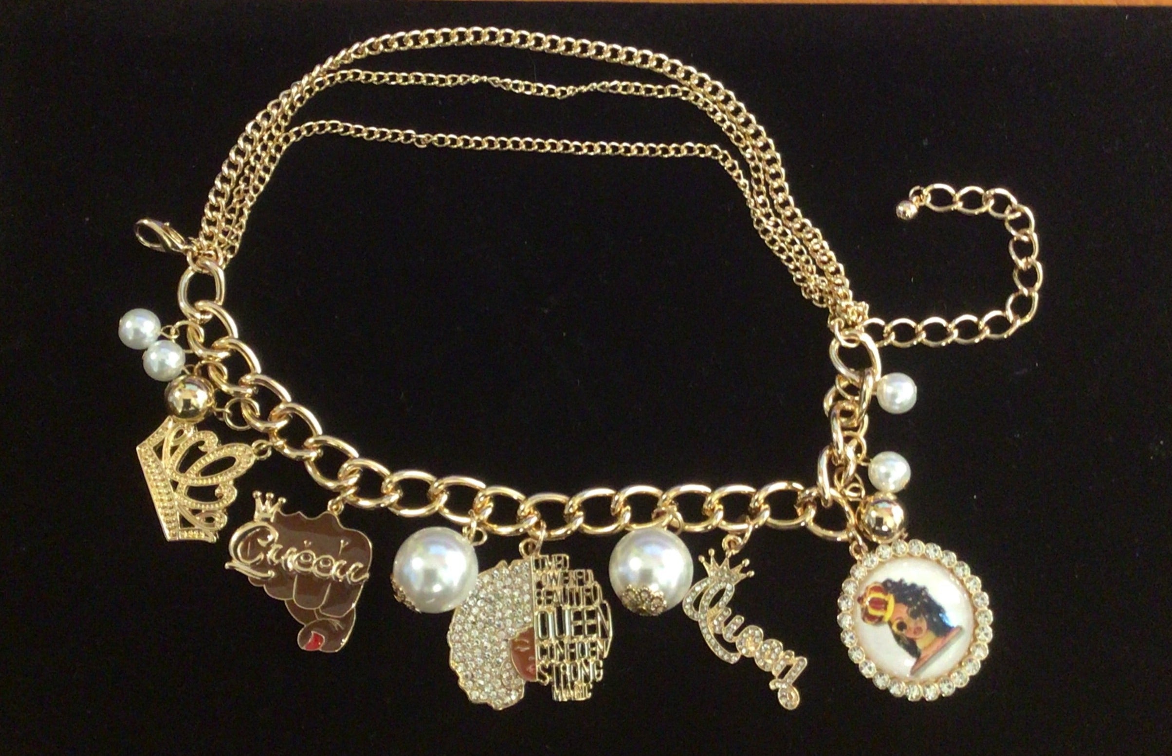 THE LUXE NK GLAM GIRL ACCESSORY & BELT COLLECTIONS-MELANIN CHARM BRACELETS-MB1537