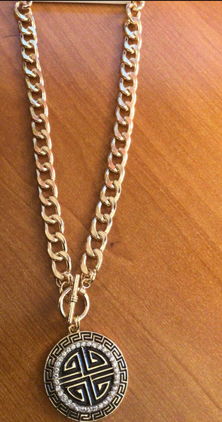 THE LUXE NK GLAM GIRL ACCESSORIES & BELT COLLECTION - GREEK HOOP DANGLE EARRINGS - YE3397