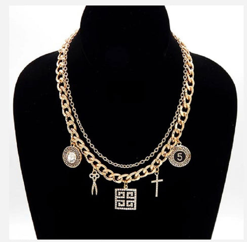 THE LUXE NK GLAM GIRL ACCESSORIES & BELT COLLECTION - GREEK HOOP DANGLE EARRINGS - YE3397