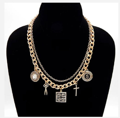 THE LUXE NK GLAM GIRL ACCESSORIES & BELT COLLECTION - GREEK HOOP DANGLE EARRINGS - YE3397