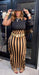 THE LUXE NK GLAM HIGH WAISTED FRINGED SKIRT SET - NK602
