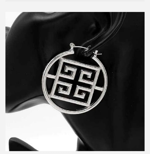 THE LUXE NK GLAM GIRL ACCESSORIES & BELT COLLECTION - GREEK HOOP DANGLE EARRINGS - YE3397