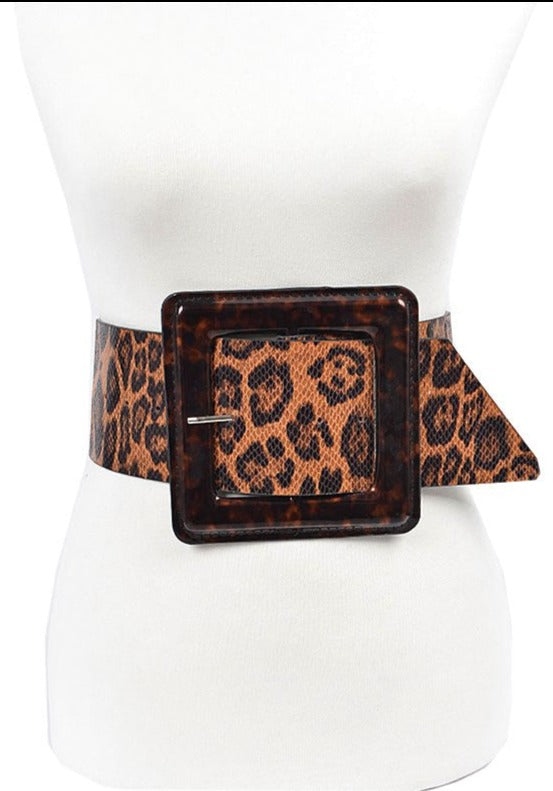 THE LUXE NK GLAM GIRL ACCESSORIES & BELT COLLECTION - THE FLY GIRL WIDE LEOPARD BELT - HB8124
