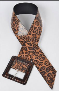 THE LUXE NK GLAM GIRL ACCESSORIES & BELT COLLECTION - THE FLY GIRL WIDE LEOPARD BELT - HB8124