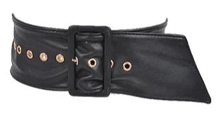 THE LUXE NK GLAM GIRL ACCESSORIES &  BELT COLLECTION - FAUX LEATHER WIDE LEATHER BUCKLE BELT - PB7776
