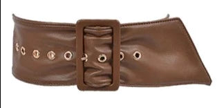 THE LUXE NK GLAM GIRL ACCESSORIES &  BELT COLLECTION - FAUX LEATHER WIDE LEATHER BUCKLE BELT - PB7776