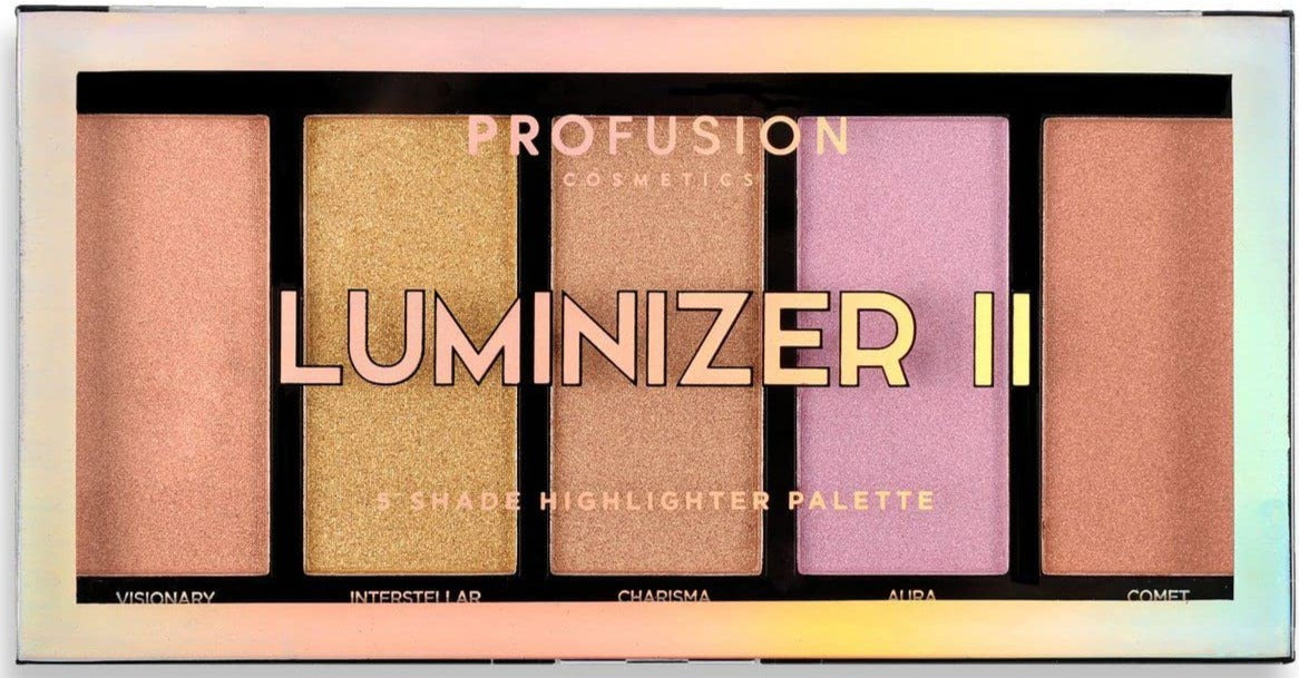 THE LUXE NK GLAM FLY GIRL BEAUTY COLLECTION - 5 SHADE HIGHLIGHTER PALETTE - LUMINIZER II -