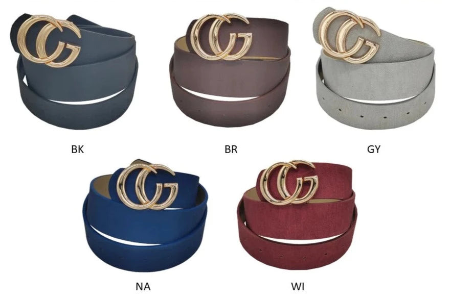 THE LUXE NK GLAM GIRL ACCESSORIES COLLECTION - PU TEXTURE METAL BUCKLE BELT - MA0276