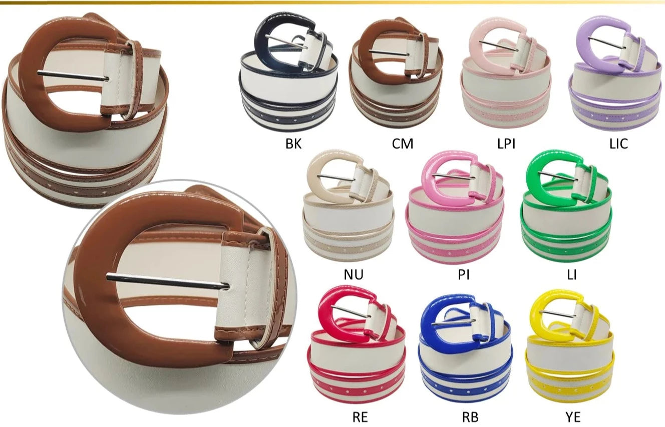 THE LUXE NK GLAM GIRL ACCESSORY & BELT COLLECTION - PU LEATHER COLOR COATING BELT - MA0295