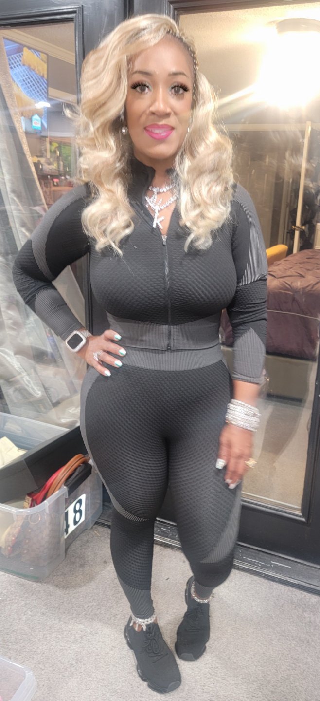 THE LUXE NK GLAM GIRL ACTIVE & LOUNGE WEAR COLLECTION - FLY GIRL RIBBED ACTIVE SET - MMS1002