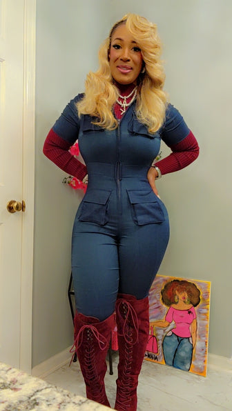 THE LUXE NK GLAM GIRL CARGO DENIM JUMPSUIT-20030