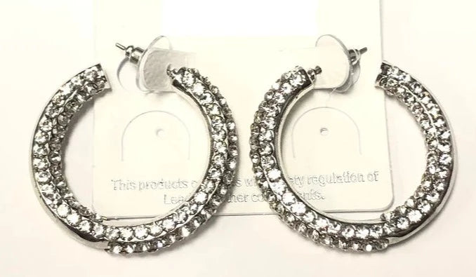 THE LUXE NK GLAM GIRL LUXURY JEWELRY COLLECTION - VARIOUS RHINESTONE HOOP EARRINGS -2156A