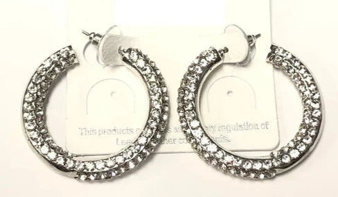 THE LUXE NK GLAM GIRL LUXURY JEWELRY COLLECTION - VARIOUS RHINESTONE HOOP EARRINGS -2156A