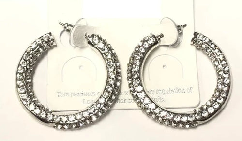 THE LUXE NK GLAM GIRL LUXURY JEWELRY COLLECTION - VARIOUS RHINESTONE HOOP EARRINGS -2156A